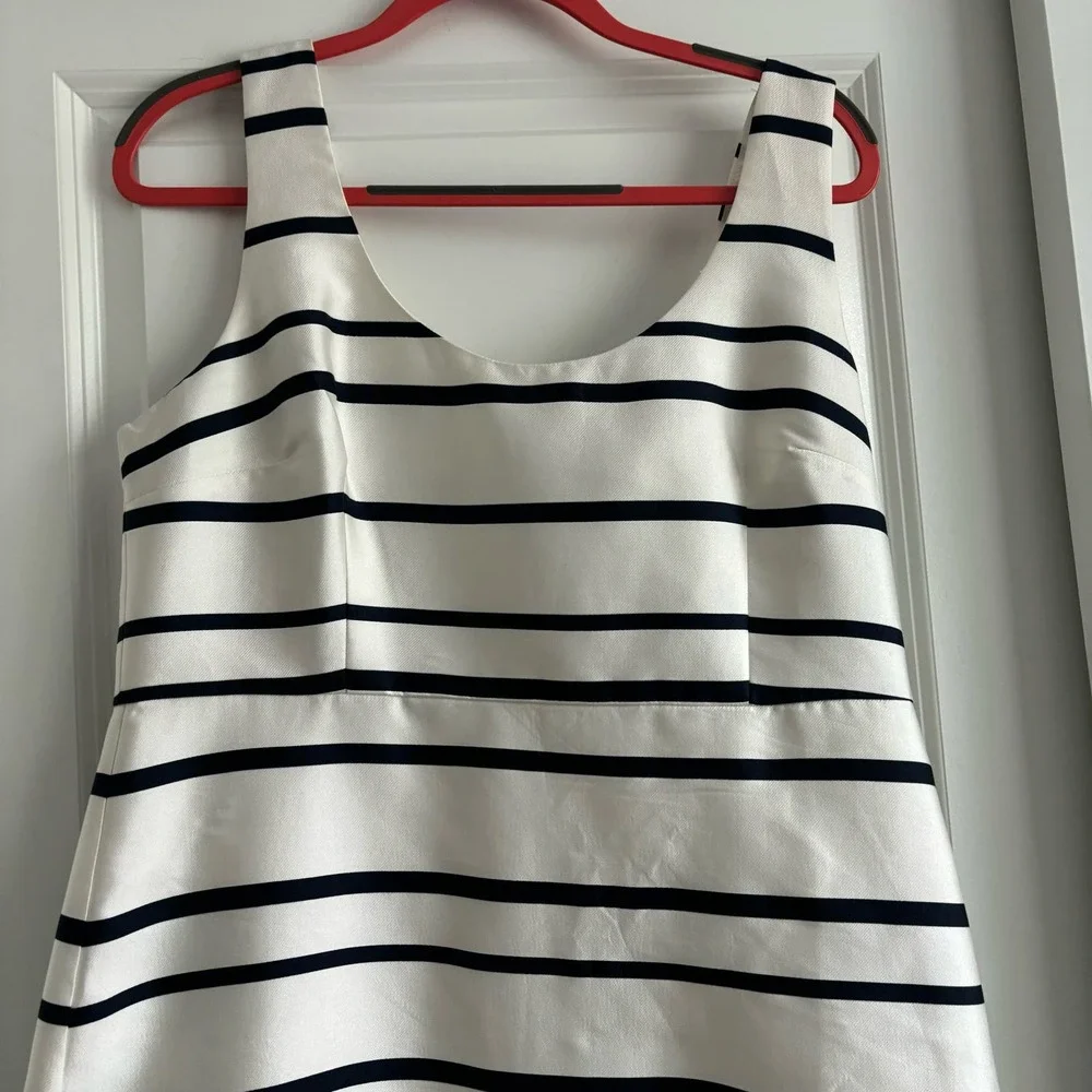 J. Crew Scoopneck Midi Dress in Jacquard Stripe